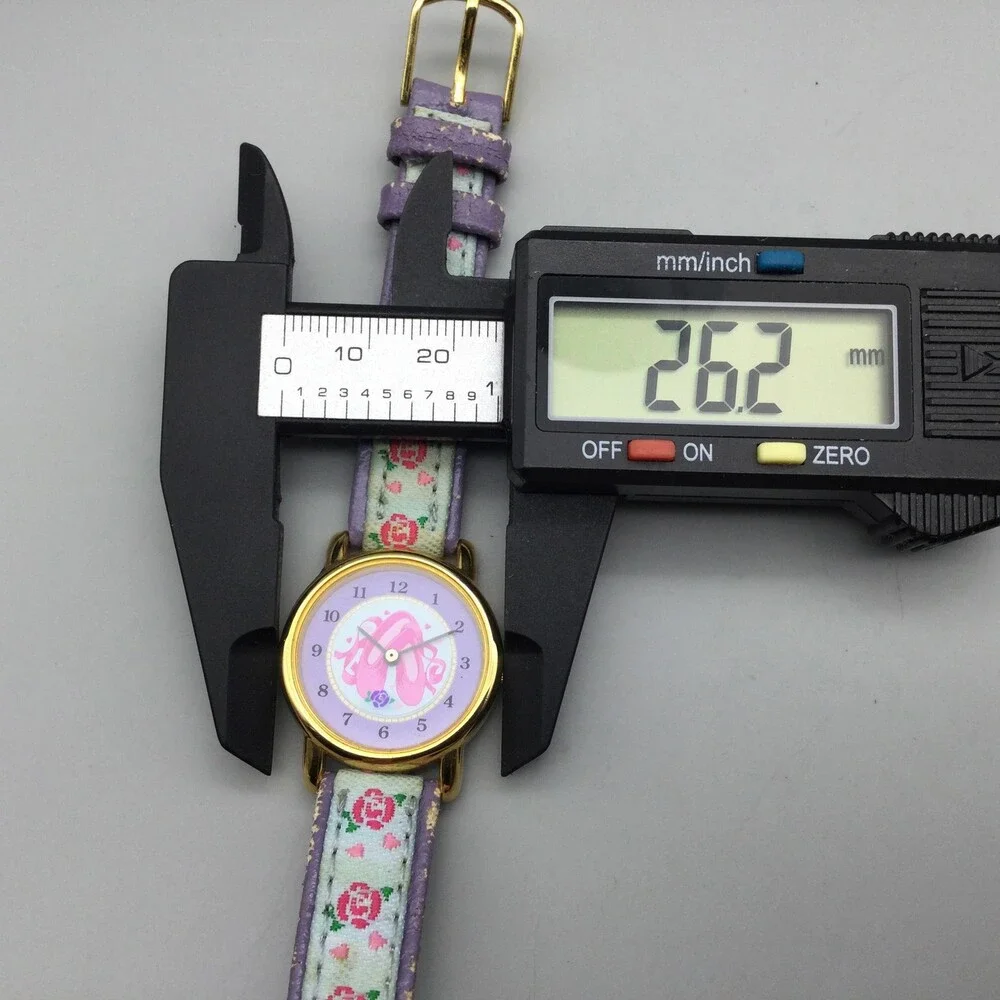 Accutime Girls Watch 26mm Ballet Slippers Gold Tone Floral Leather New Battery